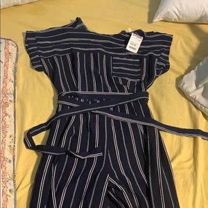 Super Cute Jumpsuit Blue/White